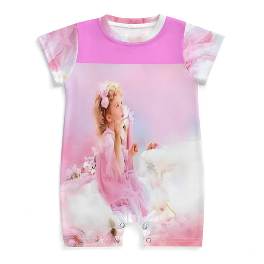 Short Sleeve Baby Bodysuit Romper PLR (All-Over Printing)
