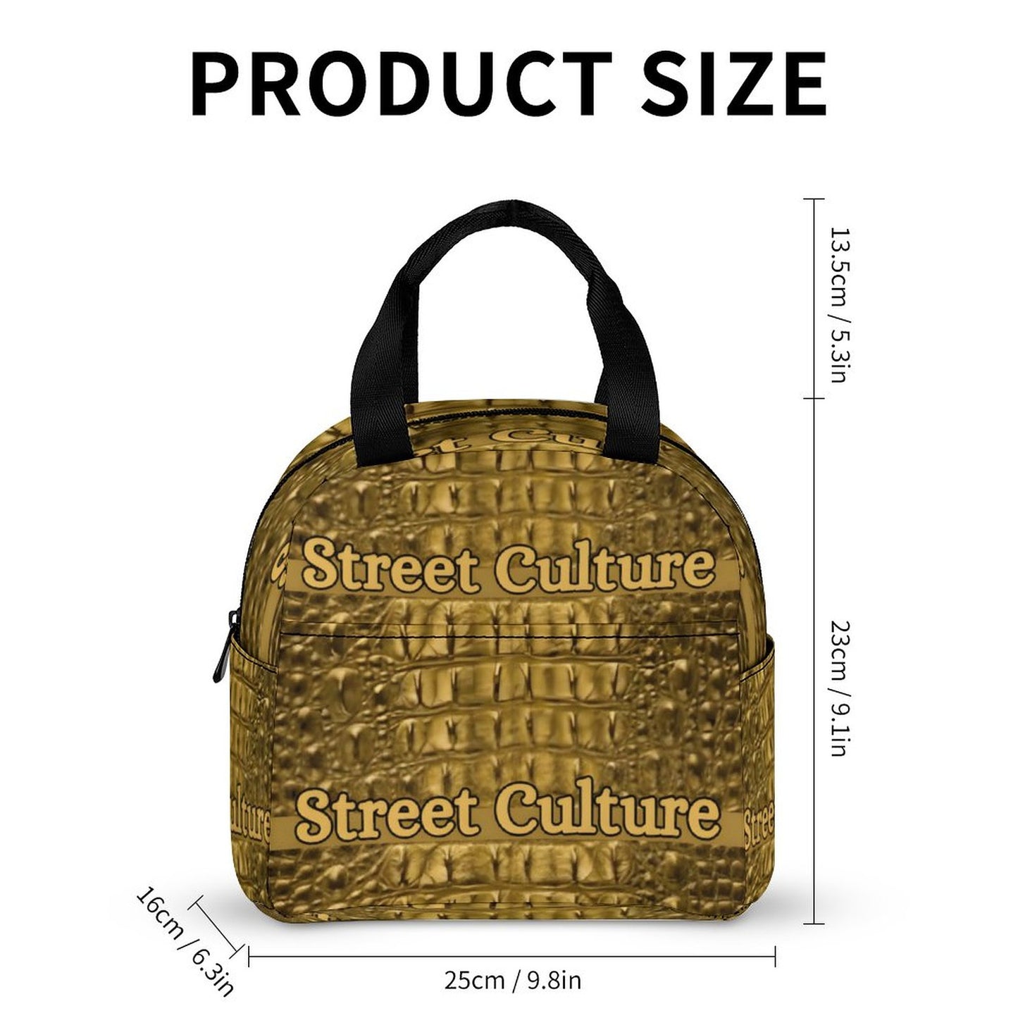 STREET CULTURE Alligator Large Insulated Lunch Tote Bag for Adults (waterproof/leakproof)