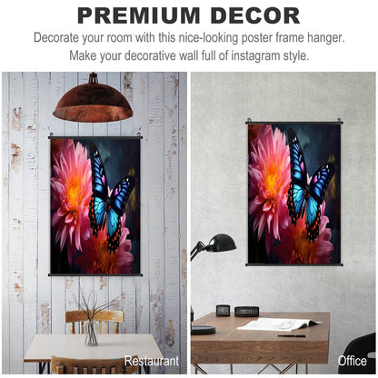 BLUE BUTTERFLY Canvas Hanging Poster with Scrolls-16"x24"/ 40x60cm