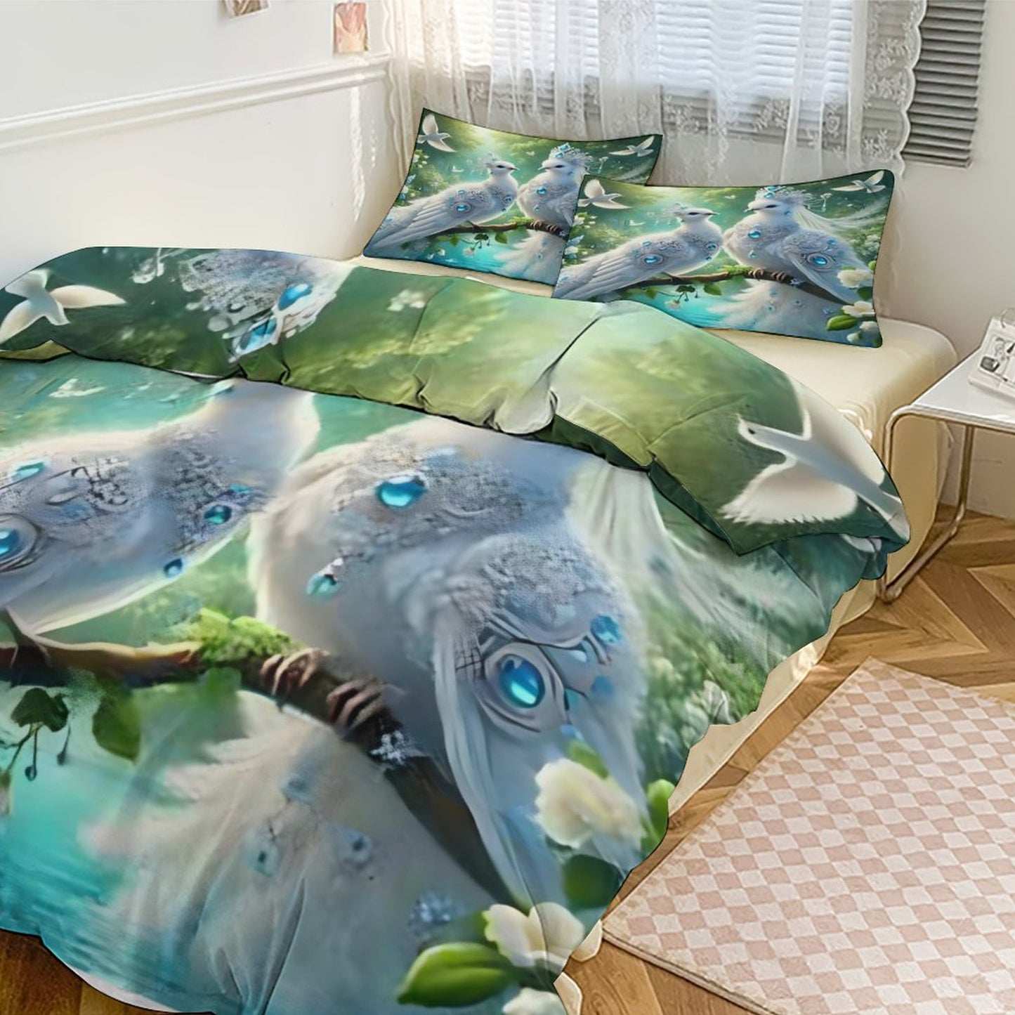 3-Piece Bedding Set-90"x90"/ 229x229cm (Dual-sided Printing)