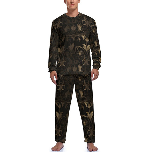 BLACK & GOLD ACCENT Men's Loungewear Set-SMALL-2XL