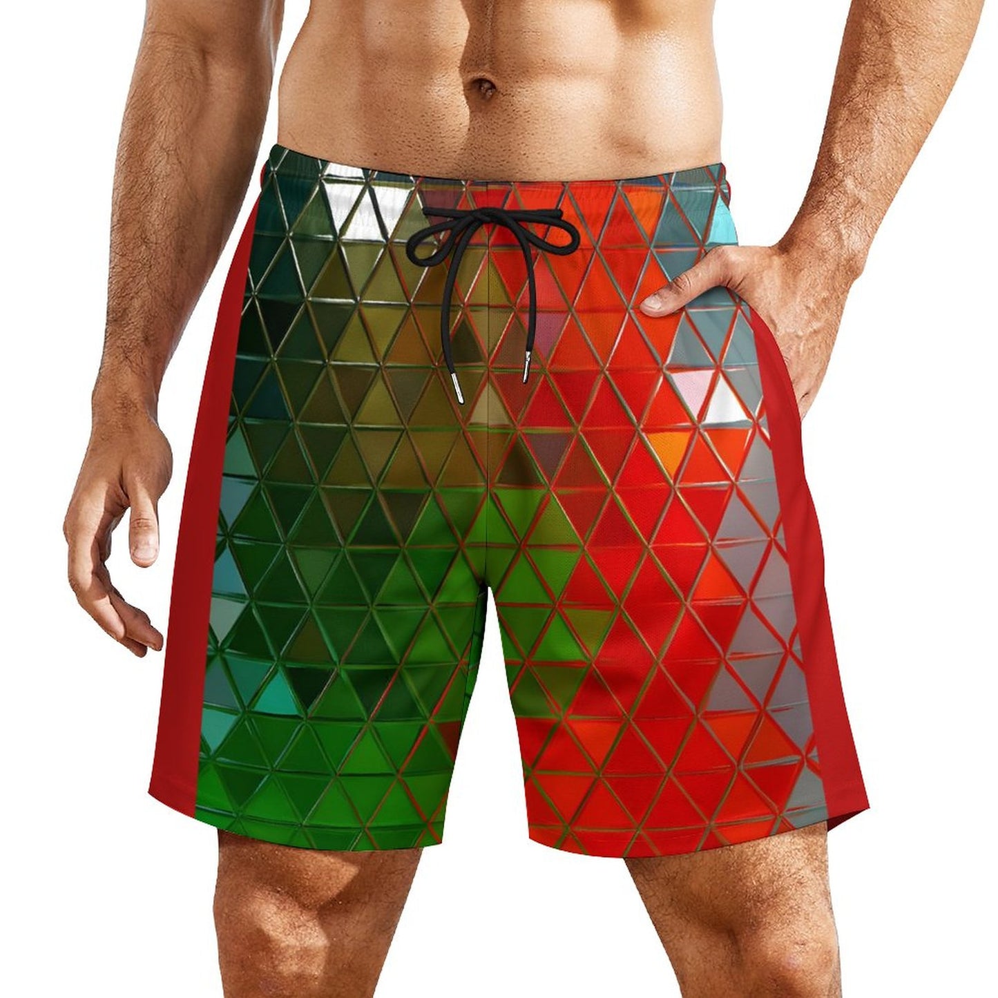 GLASS PRISM Men's Hawaiian shorts with 4 Pockets-SMALL-3XL
