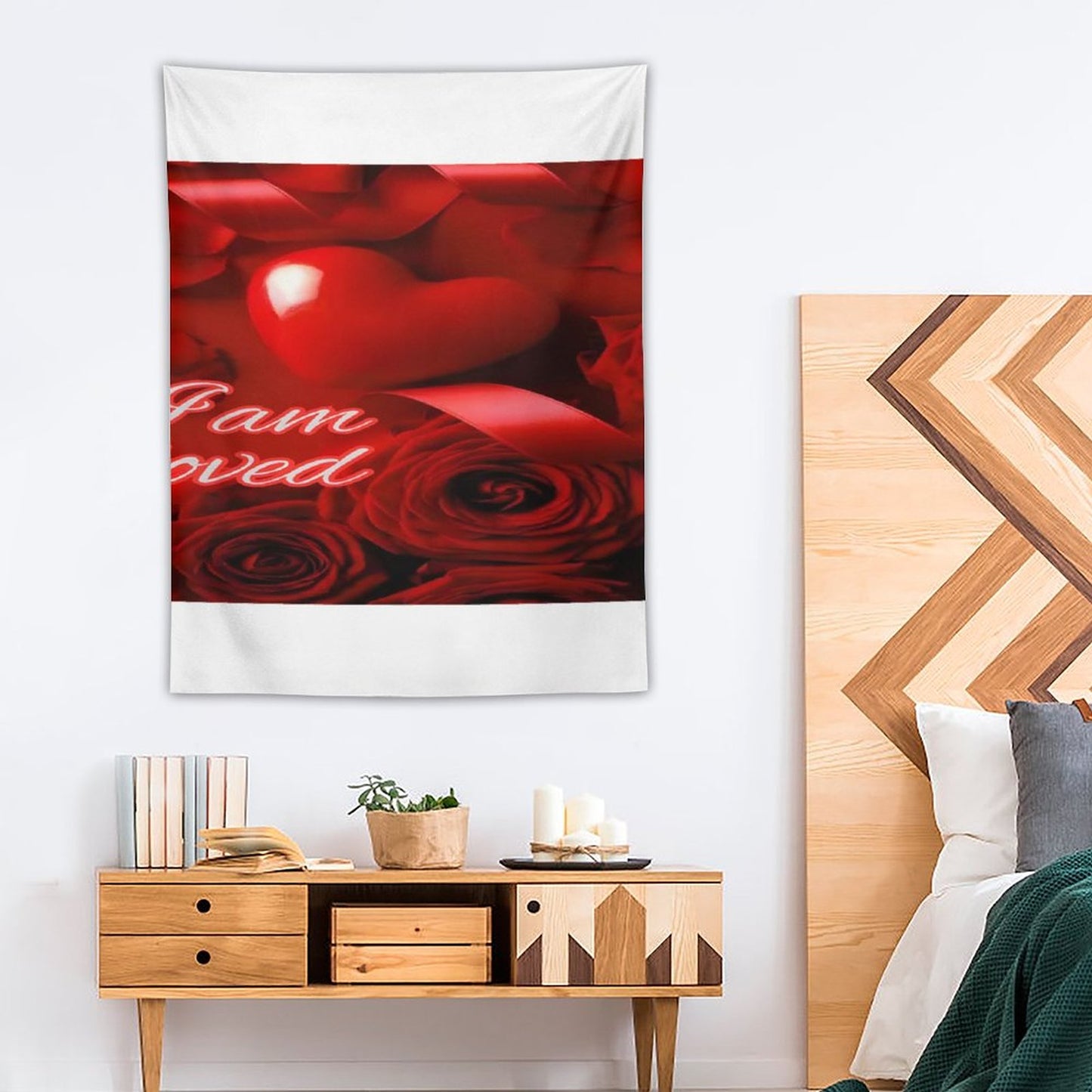 Wall Art with Vertical Tapestry