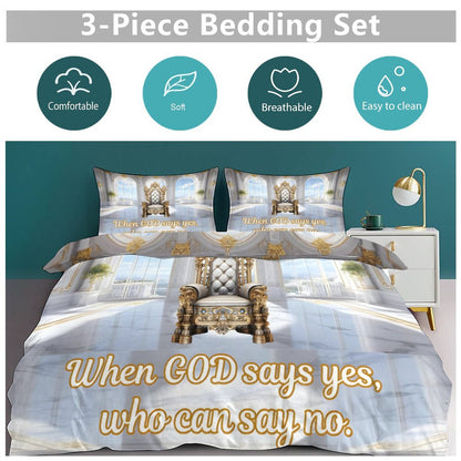 3-Piece Bedding Set-90"x90"/ 229x229cm (Dual-sided Printing)