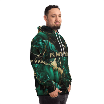IN MY PRIME GREEN & GOLD MARBLE Unisex Fashion Hoodie