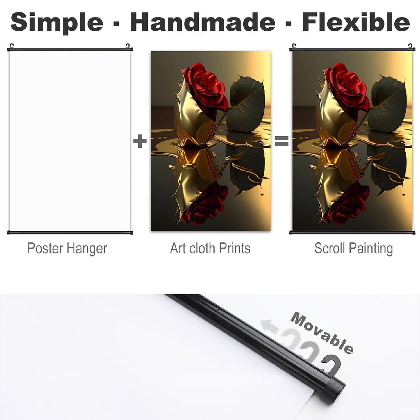 Canvas Hanging Poster with Scrolls-16"x24"/ 40x60cm