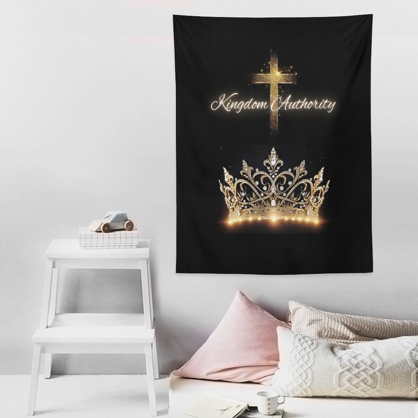 Wall Art with Vertical Tapestry