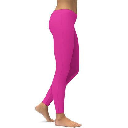 MUSIC GRAFFITI Hot Pink Yoga Pants for Women-SMALL-2XL