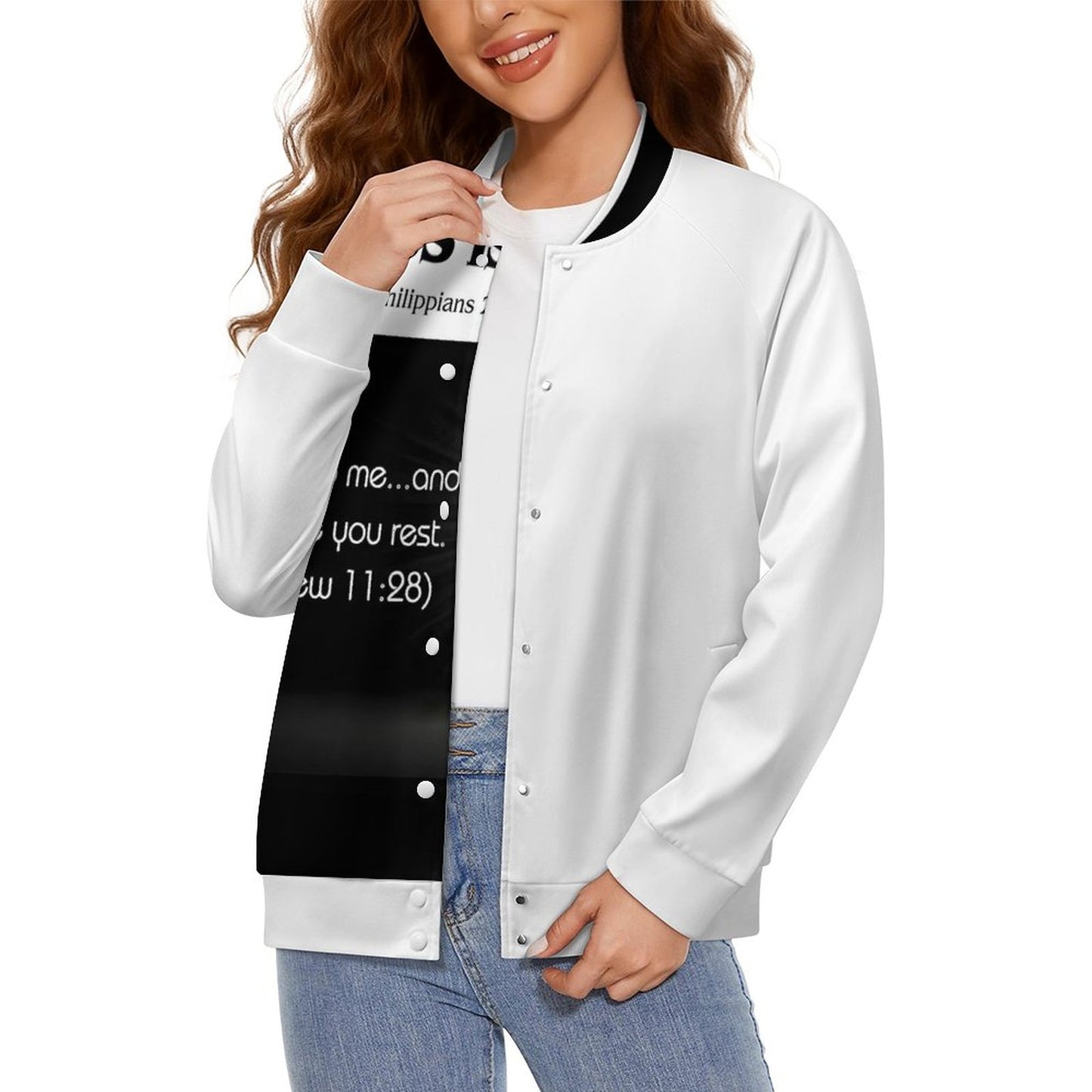 180gsm Women's Baseball Jacket(All-Over Printing)