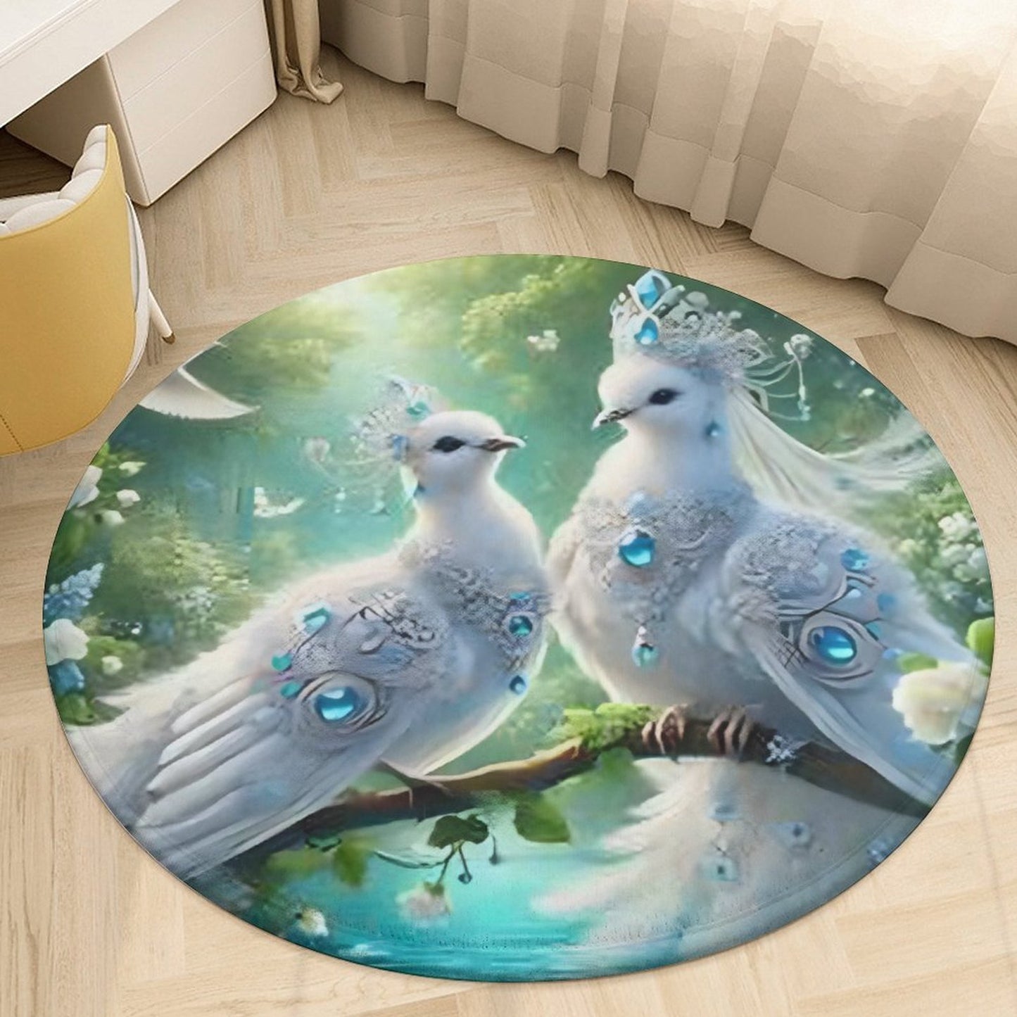 Round Coral Velvet Warm Floor Mat