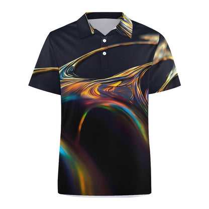 Custom Polo Shirts with All-Over printing Design Straight B612