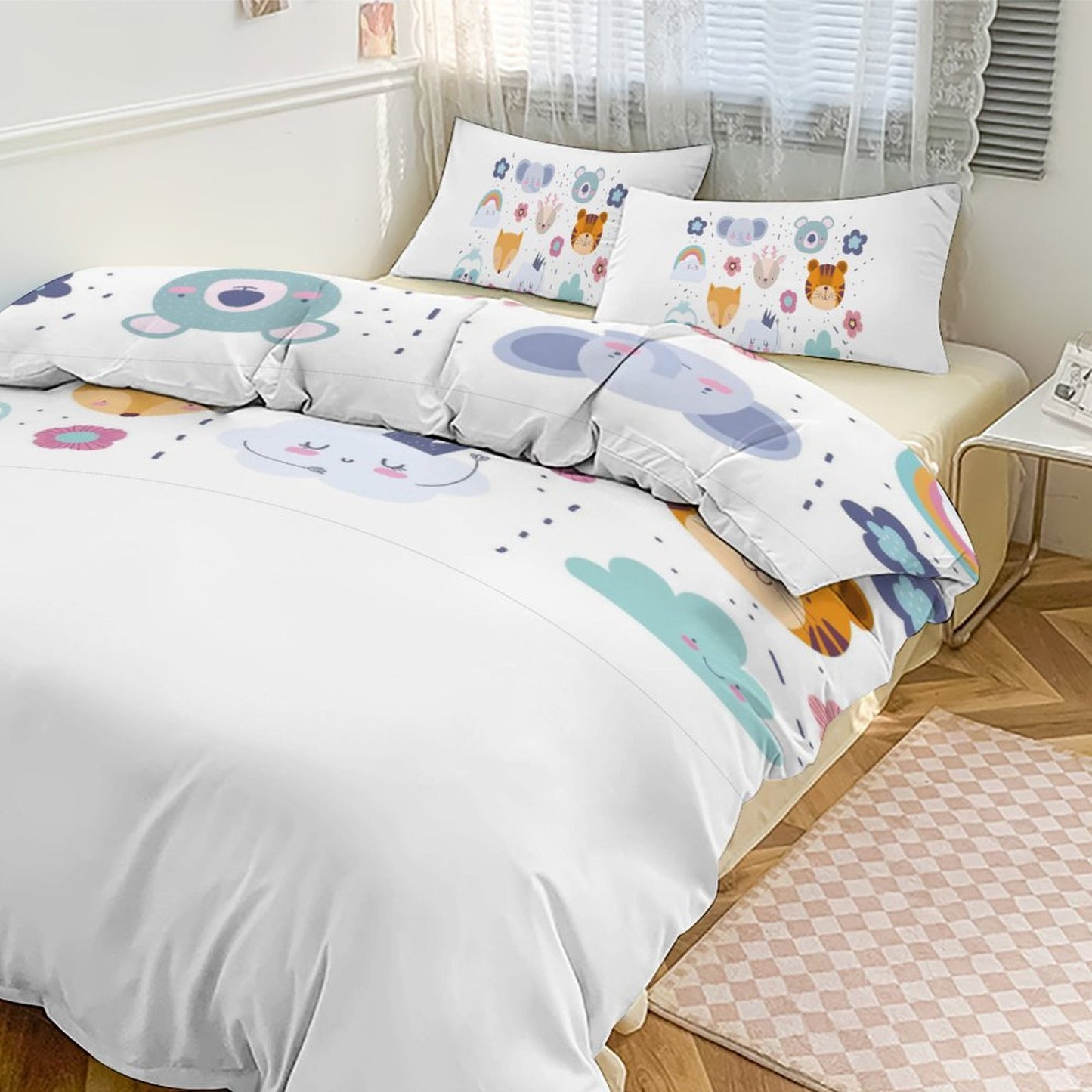 3-Piece Bedding Set-86"×70"/ 218×177cm (Dual-sidede Printing)
