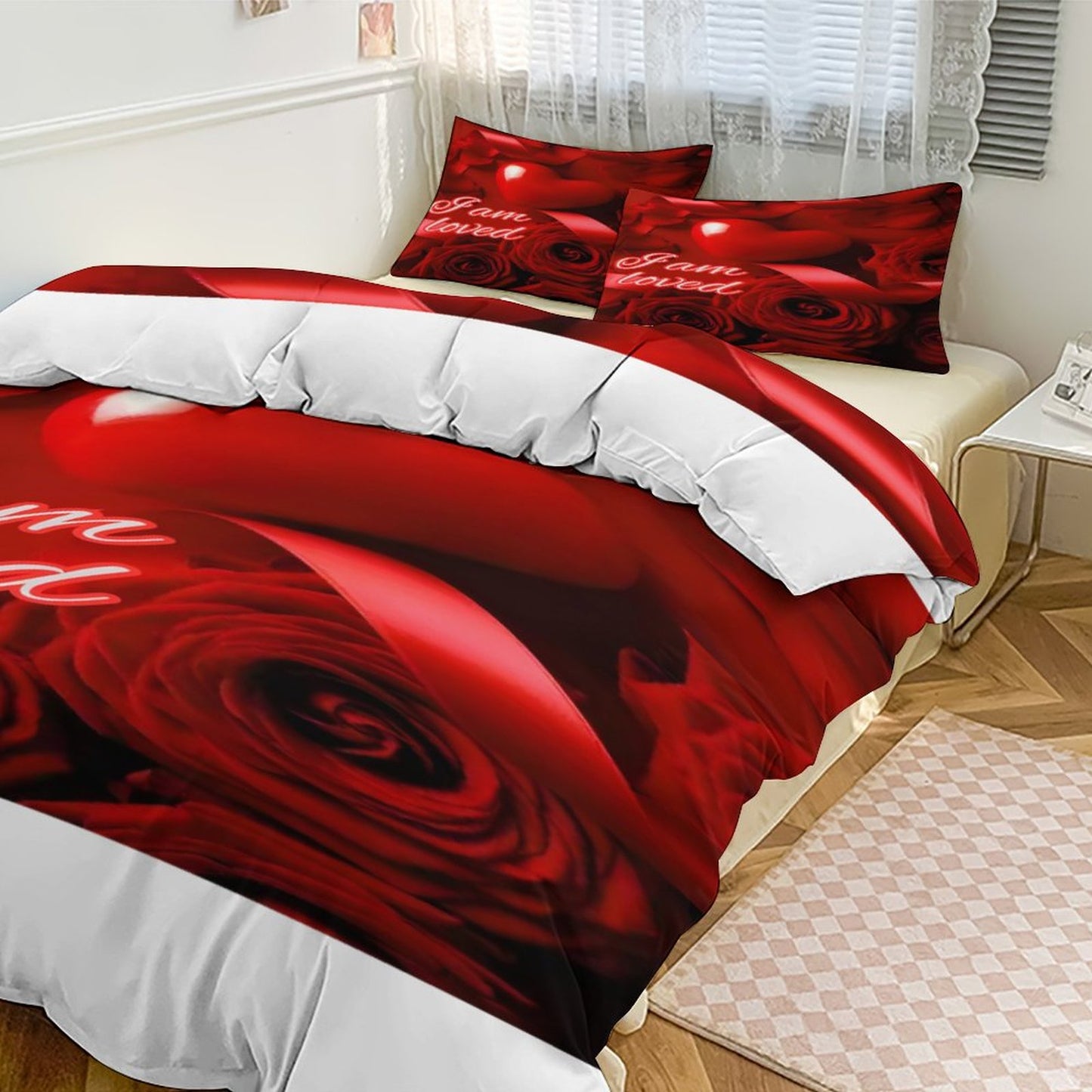 3-Piece Bedding Set-86"×70"/ 218×177cm (Dual-sideded Printing)
