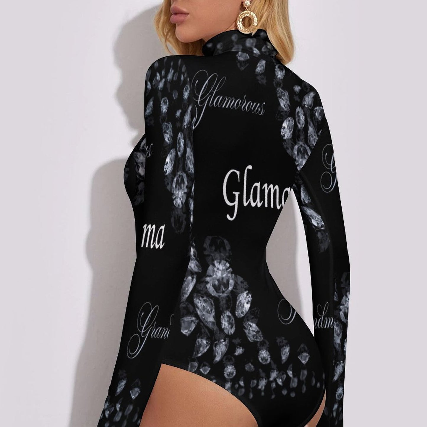 High-collar Long-sleeve Bodysuit NZ056 (All-Over Printing)