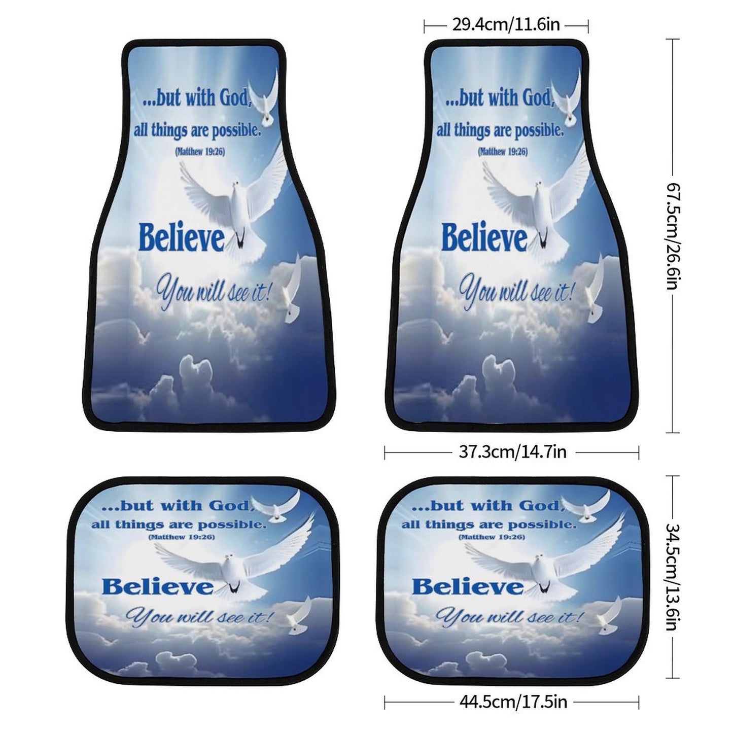 Car Mat Set of 4-BELIEVE