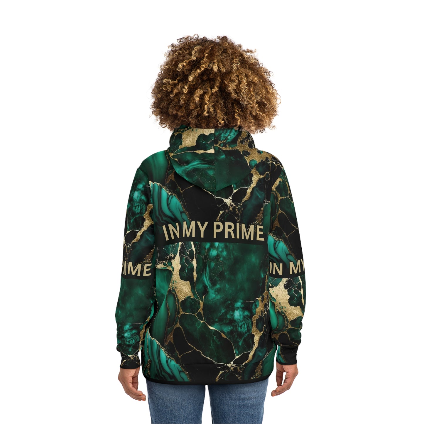 IN MY PRIME GREEN & GOLD MARBLE Unisex Fashion Hoodie