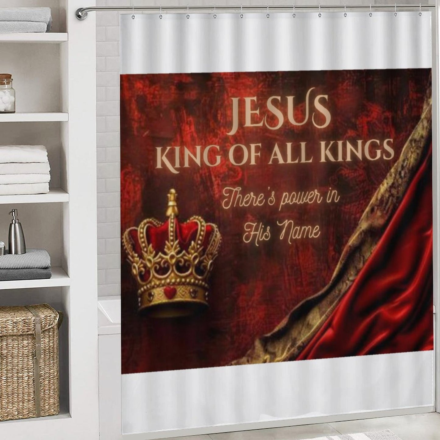 Shower Curtain Set with 3 Rugs