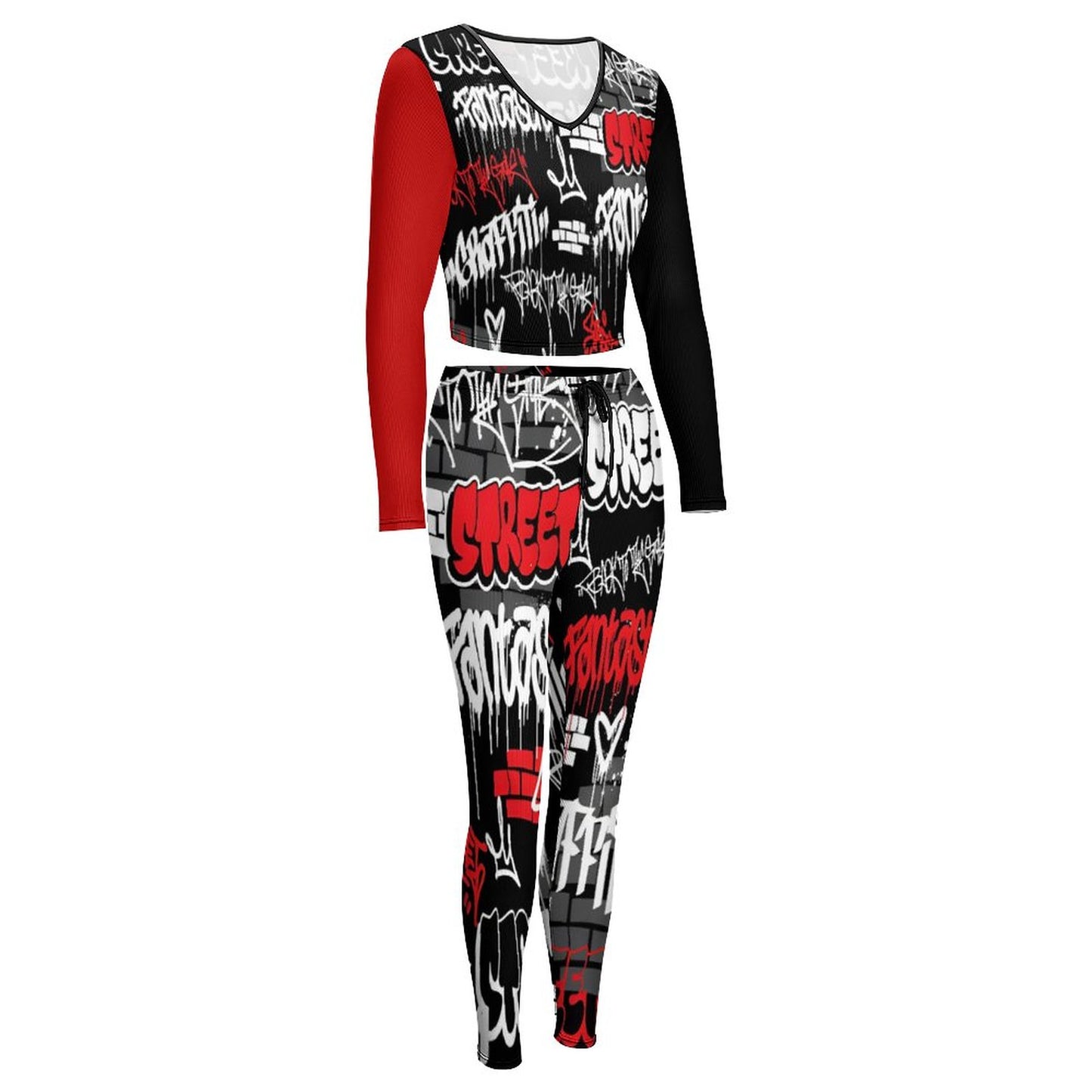 V neck Sweatshirt Set  NZ153 (All-Over Printing)