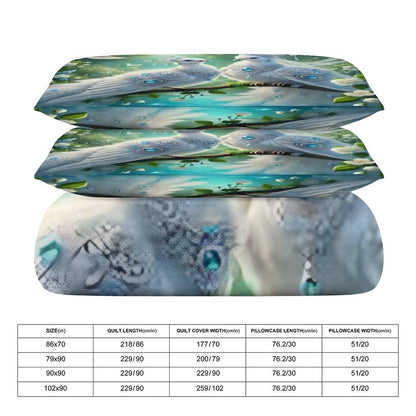3-Piece Bedding Set-90"x90"/ 229x229cm (Dual-sided Printing)