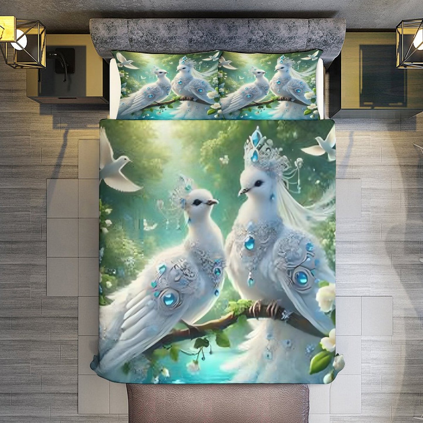 3-Piece Bedding Set-102"x90"/ 259x229cm (Dual-sided Printing)