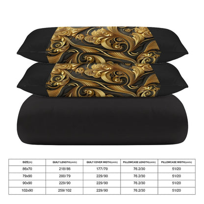 3-Piece Bedding Set-90"x90"/ 229x229cm (Dual-sided Printing)