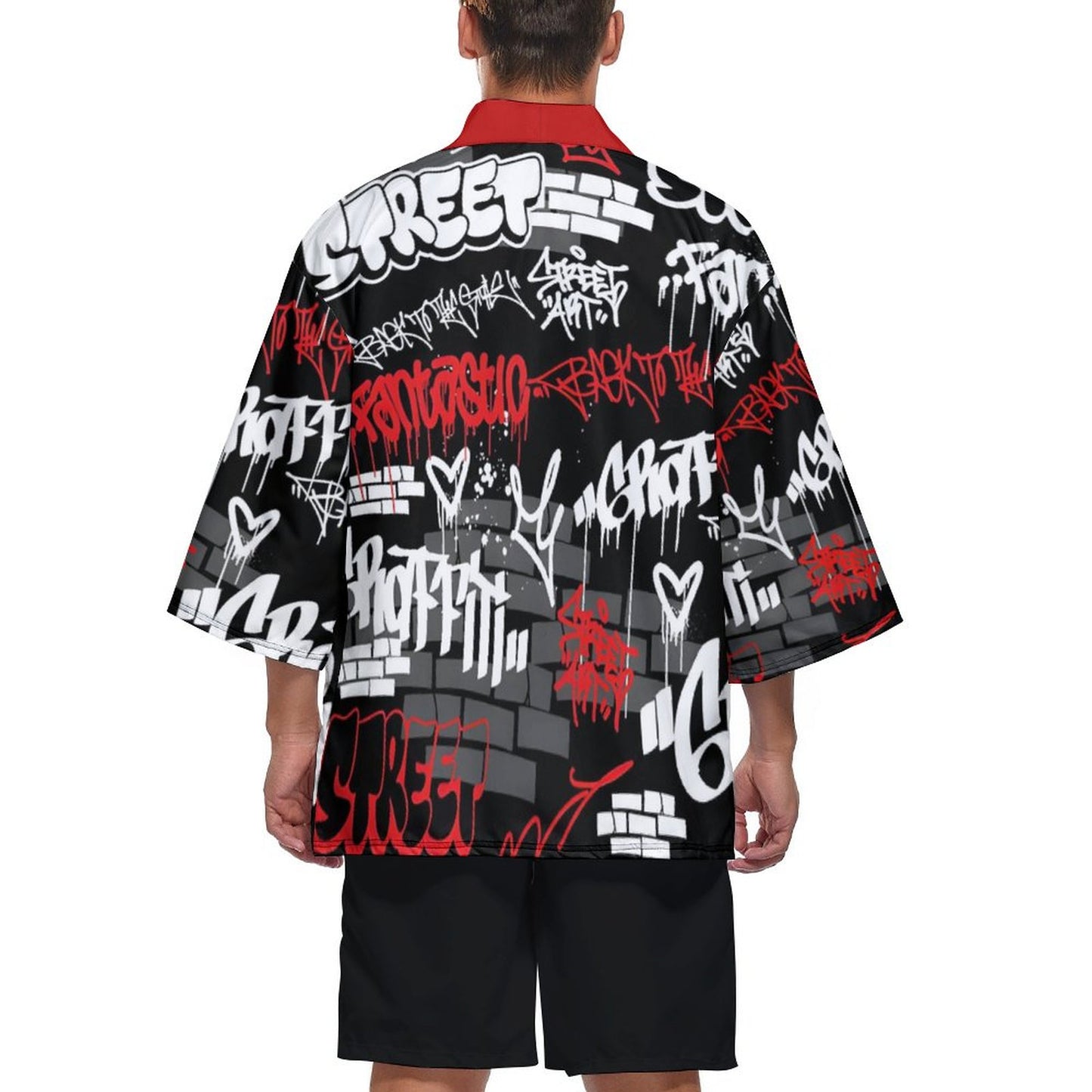 Drop Shoulder Male Kimono Cardigan ZS904 (All-Over Printing)