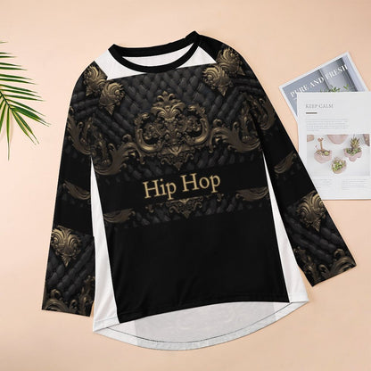 Custom Women's Long Sleeve U-Neck T-Shirts (All-Over Printing)