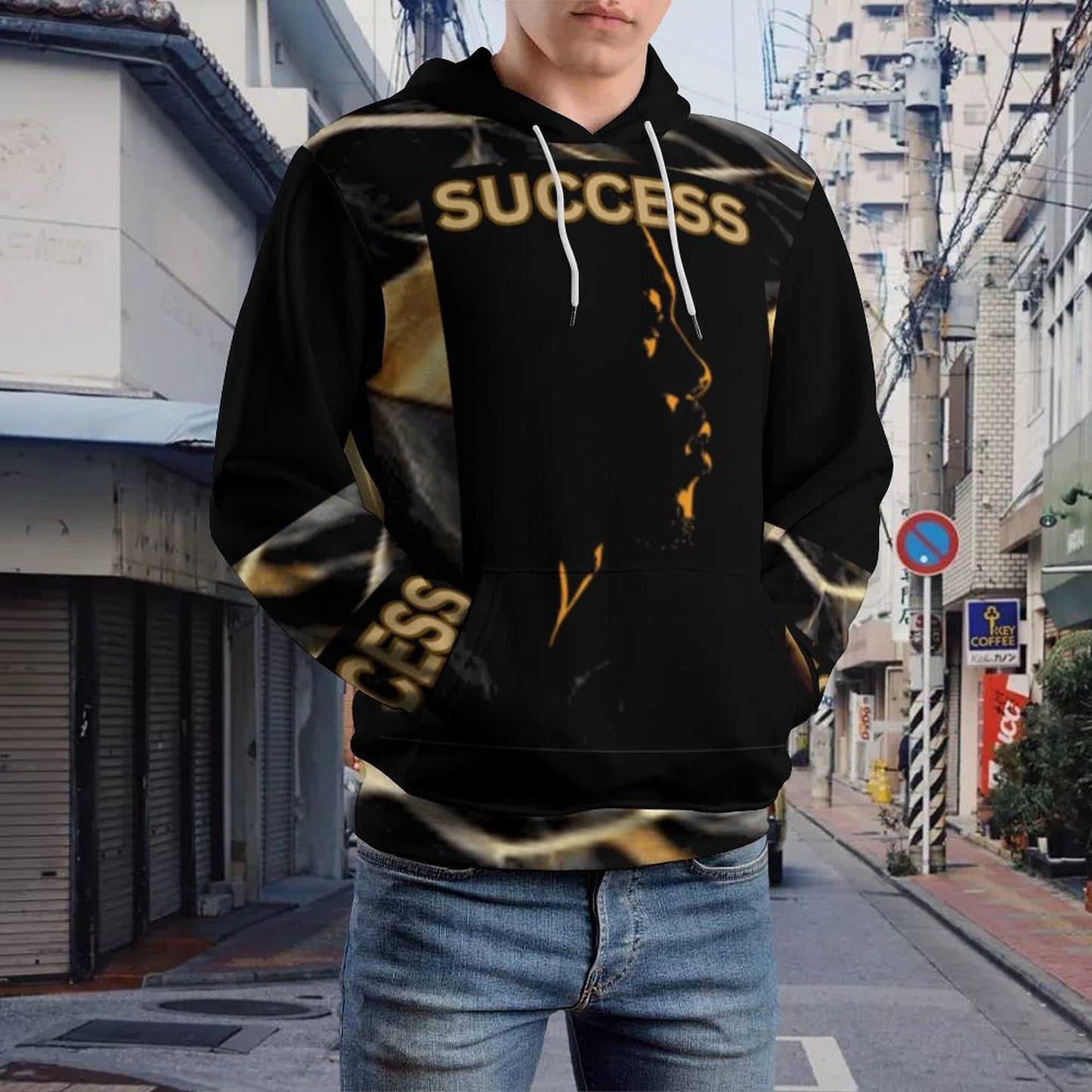 230gsm Men's Cool Hoodie with Double-layer Cap (All-Over Printing)