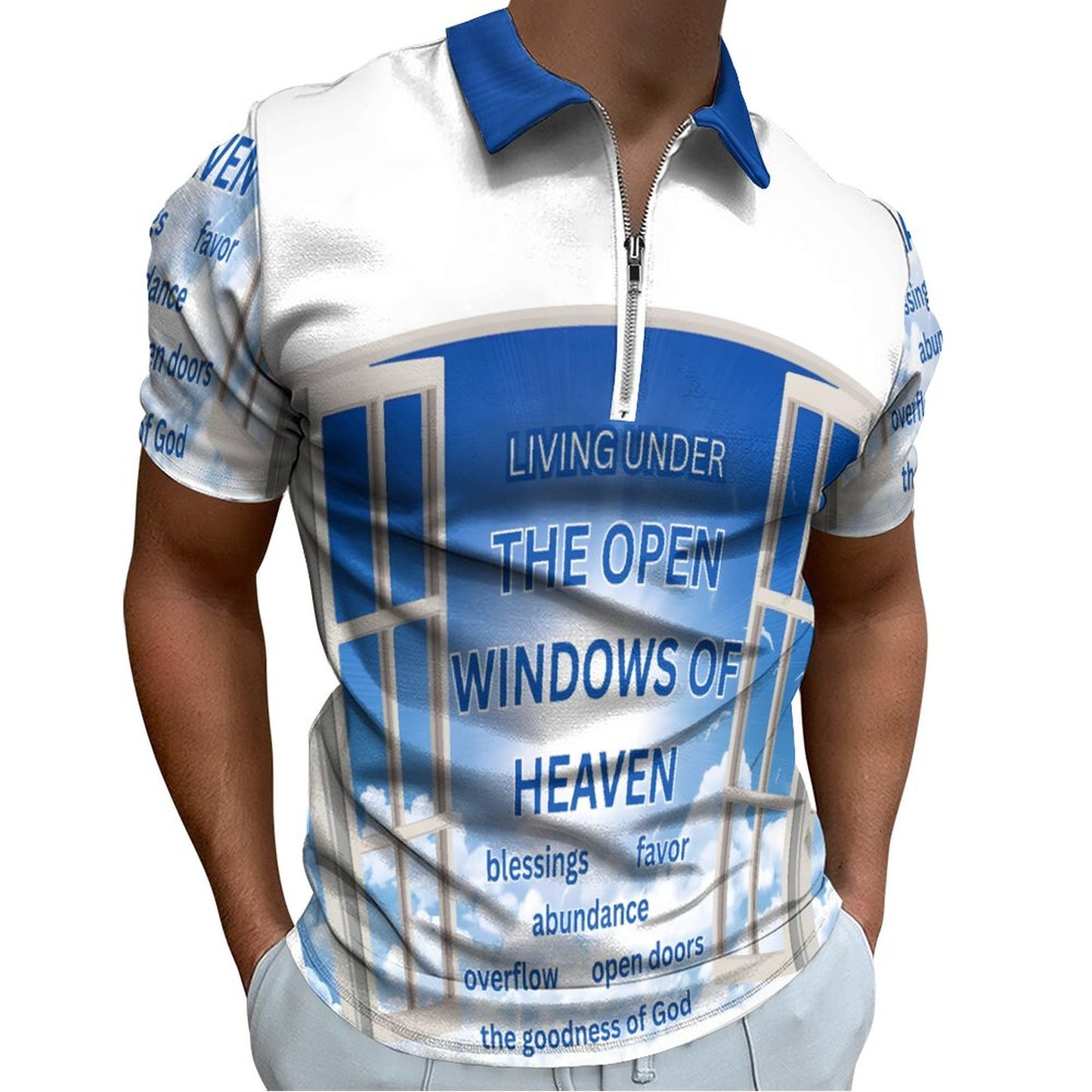 Men's Short Sleeve POLO Shirt with Zipper(All-Over Printing)