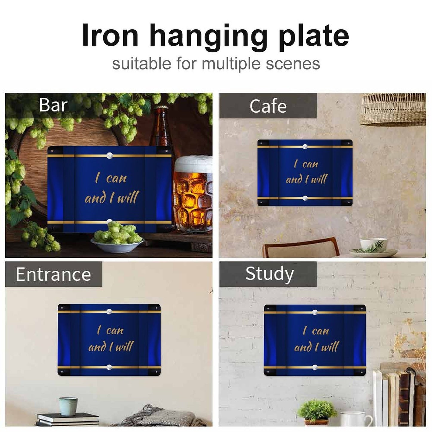 Horizontal Personalized Metal Wall Art Tin Sign-5.5"x7.9"/14x20cm
