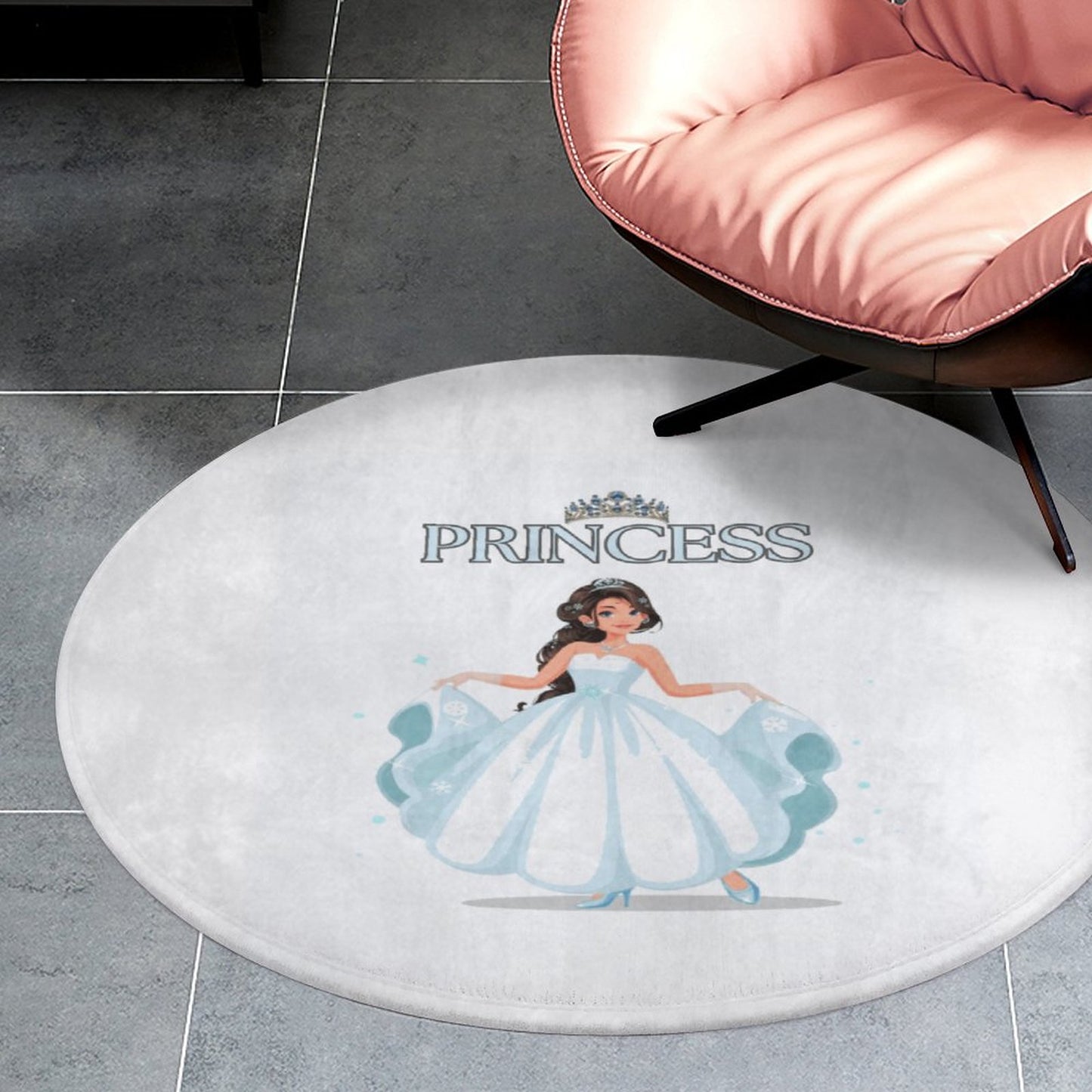 Round Coral Velvet Warm Floor Mat