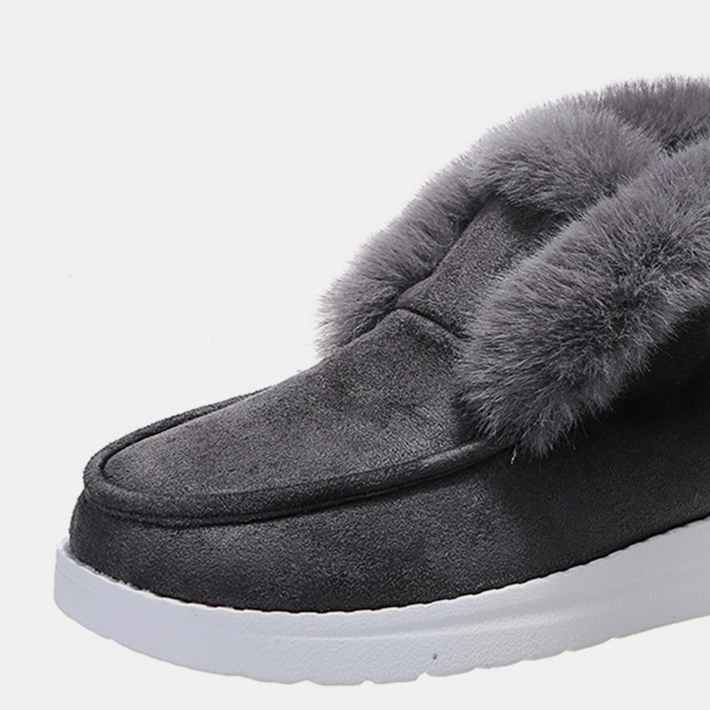 Furry Suede Snow Boots (brown/black/dark grey)