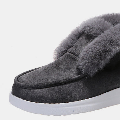 Furry Suede Snow Boots (brown/black/dark grey)