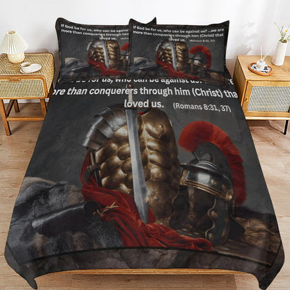 TWIN 3-Piece Bedding Set-86"×70"/ 218×177cm (Dual-sided Printing)-MORE THAN A CONQUERER