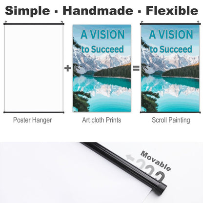 Canvas Hanging Poster with Scrolls-16"x24"/ 40x60cm