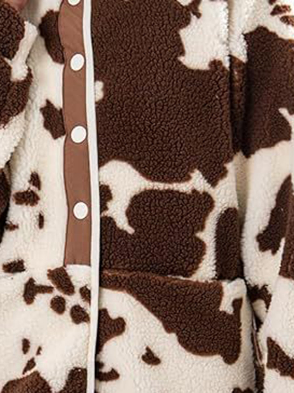 Pocketed Half Snap Sherpa Jacket (2 STYLES: cow print/blue stripe)-S-XL