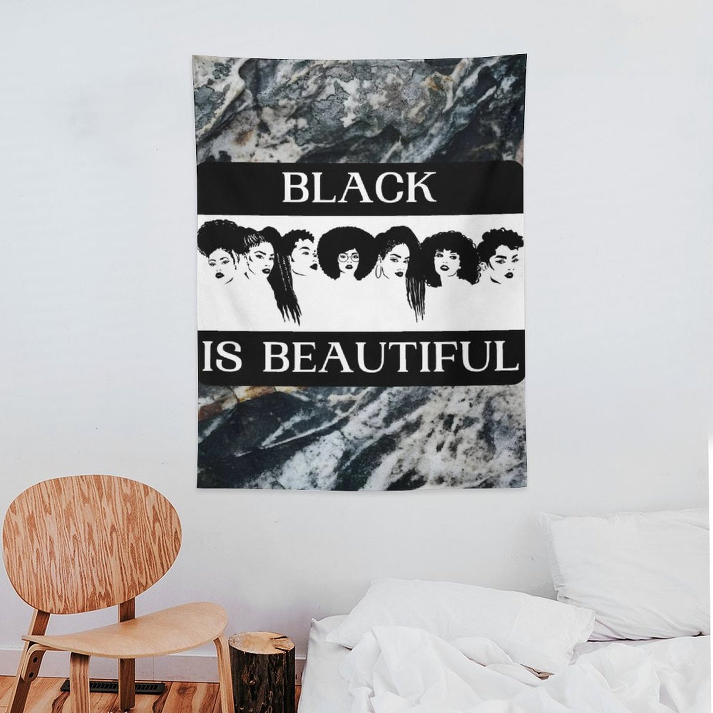 Wall Art with Vertical Tapestry