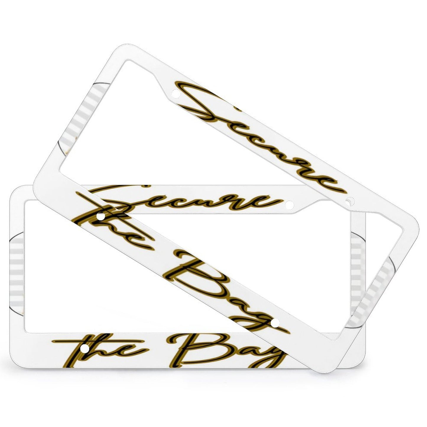 License Plate Frames with 4 Round Holes (1 Pair)
