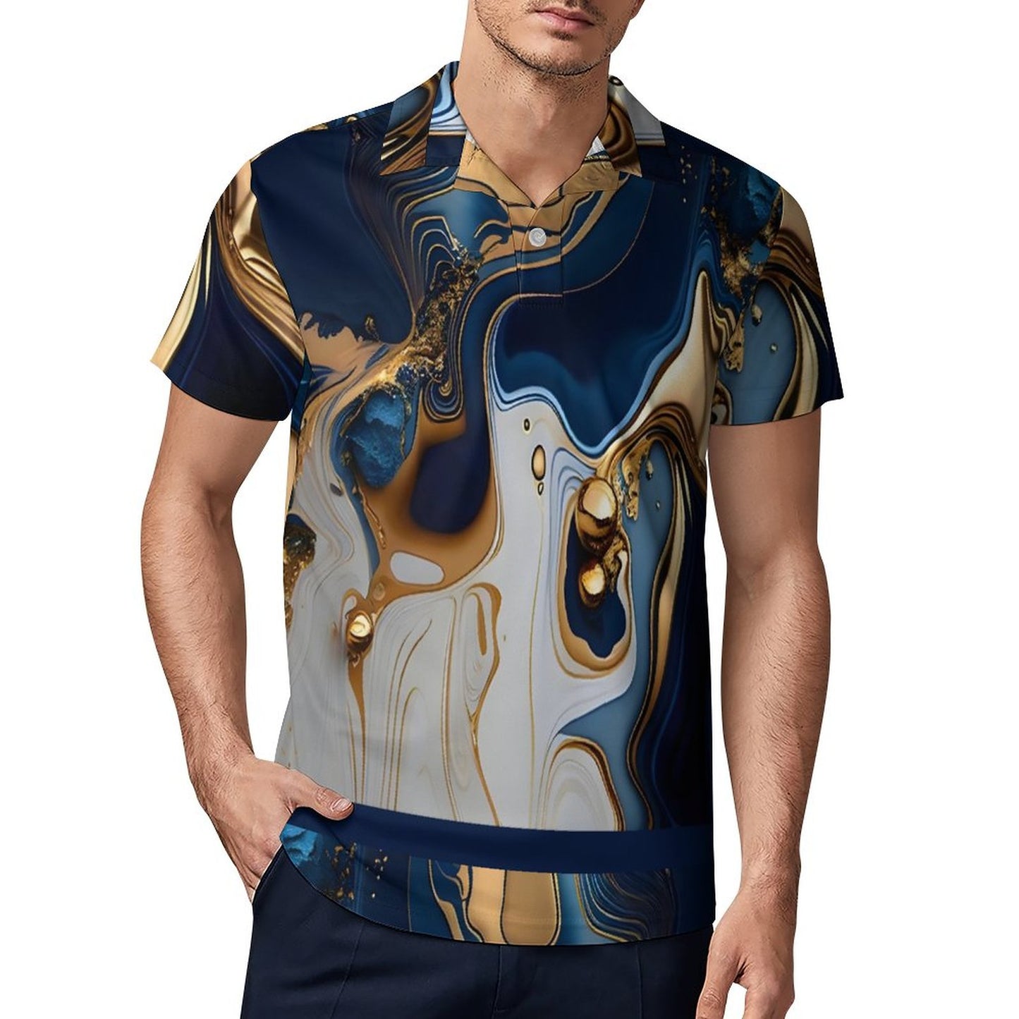 Short Sleeve Men's POLO T-shirt (All-Over Printing)