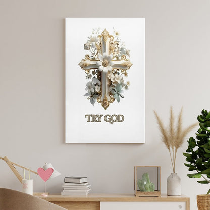 Framed Wooden Poster Hanging (Vertical 2:3)-8x12 inch-TRY GOD
