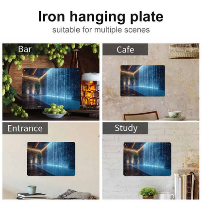 WALL WATERFALL Horizontal Metal Wall Art Tin Sign-5.5"x7.9"/14x20cm