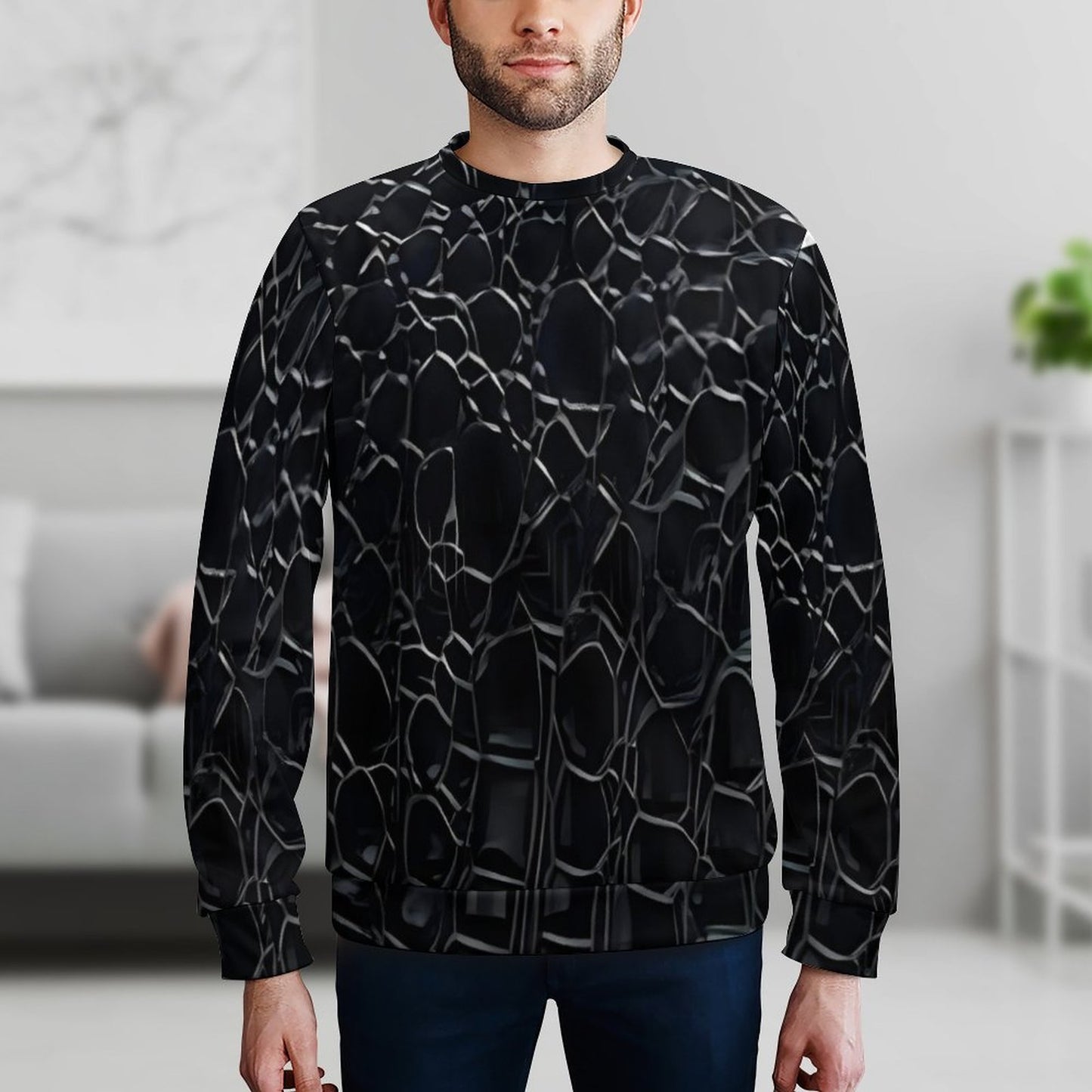250gsm Round Neck Men's Sweatshirt 4T35 (All-Over Printing)