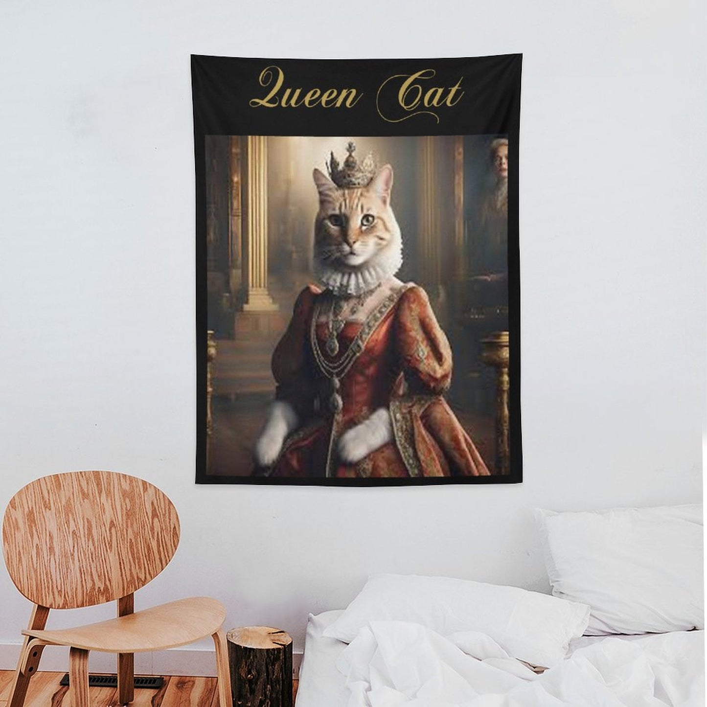 Wall Art with Vertical Tapestry