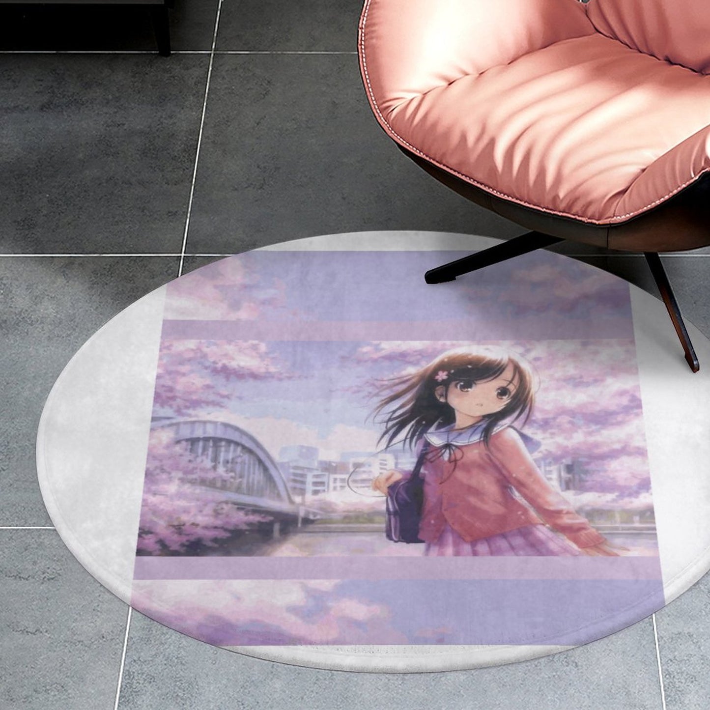 Round Coral Velvet Warm Floor Mat