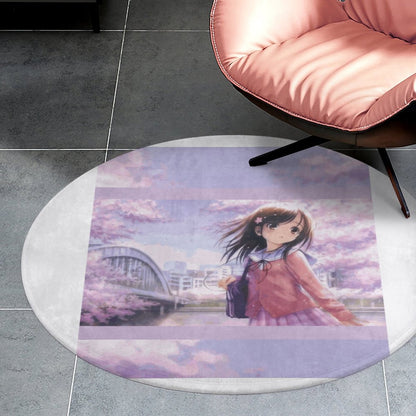 Round Coral Velvet Warm Floor Mat
