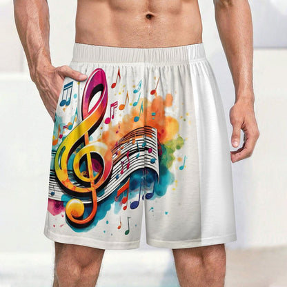 MUSIC GRAFFITI Lounge Shorts for Men-SMALL-5XL