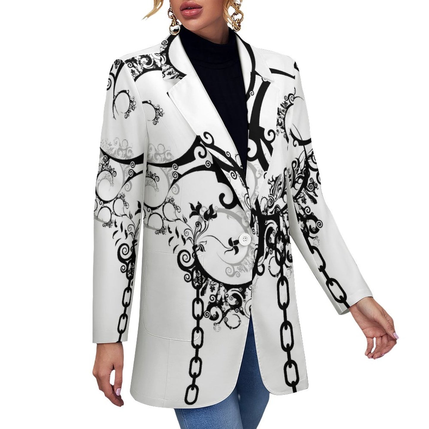 Women's Casual Blazer (All-Over Printing)