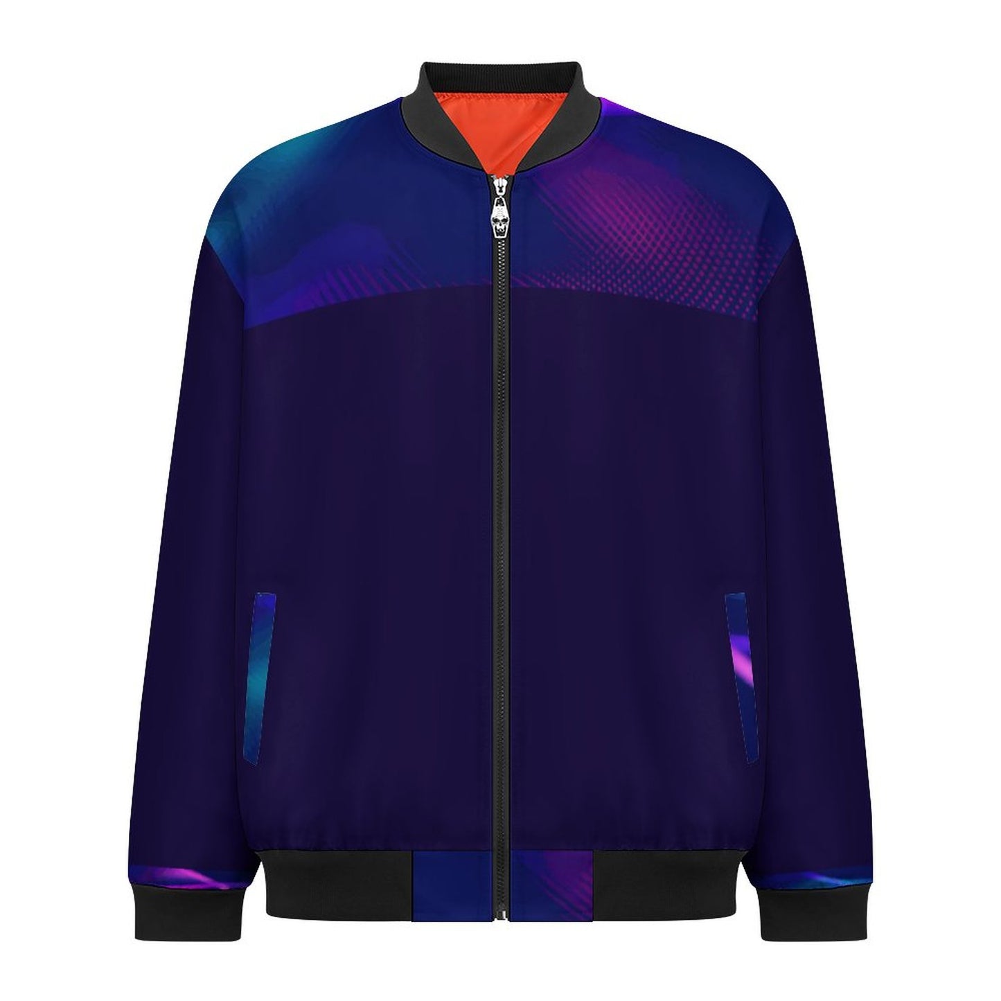 MULTICOLOR  Zipper Bomber Jacket-SMALL-5XL