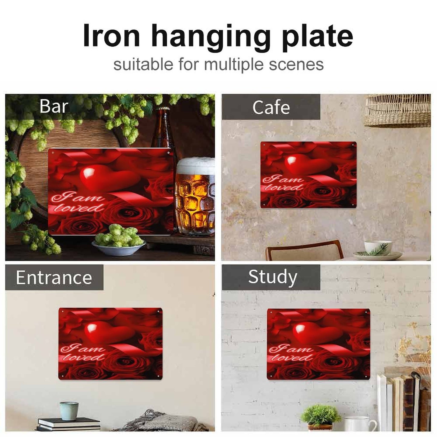 Horizontal Personalized Metal Wall Art Tin Sign-5.5"x7.9"/14x20cm