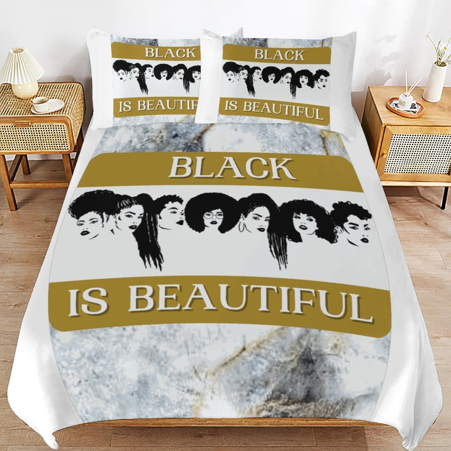 3-Piece Bedding Set-90"x90"/ 229x229cm (Dual-sided Printing)